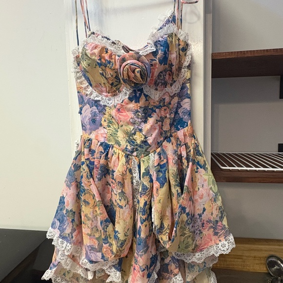 for love & lemons elea asymmetrical mini dress size medium - Picture 4 of 6